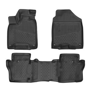Honda Passport Floor Mats - Omac - Rubber TPE, 3 Pcs - Black 2019-2025